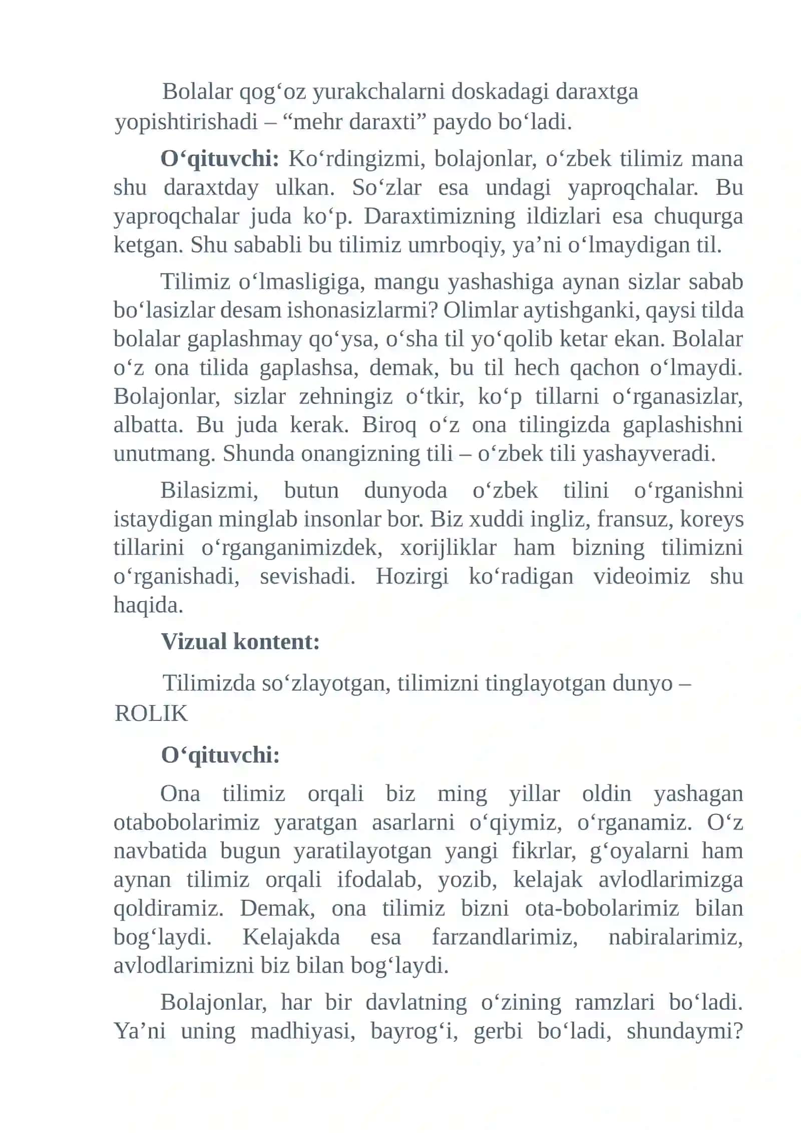 8-mavzu  21-oktabr – “O‘zbek tili bayrami” kuni        Metodologiya  DARS SSENARIYSI 3