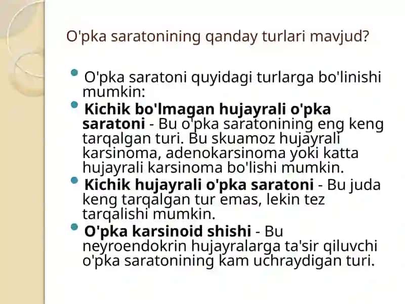 O’pka raki kasalligi haqida ma’lumot 3