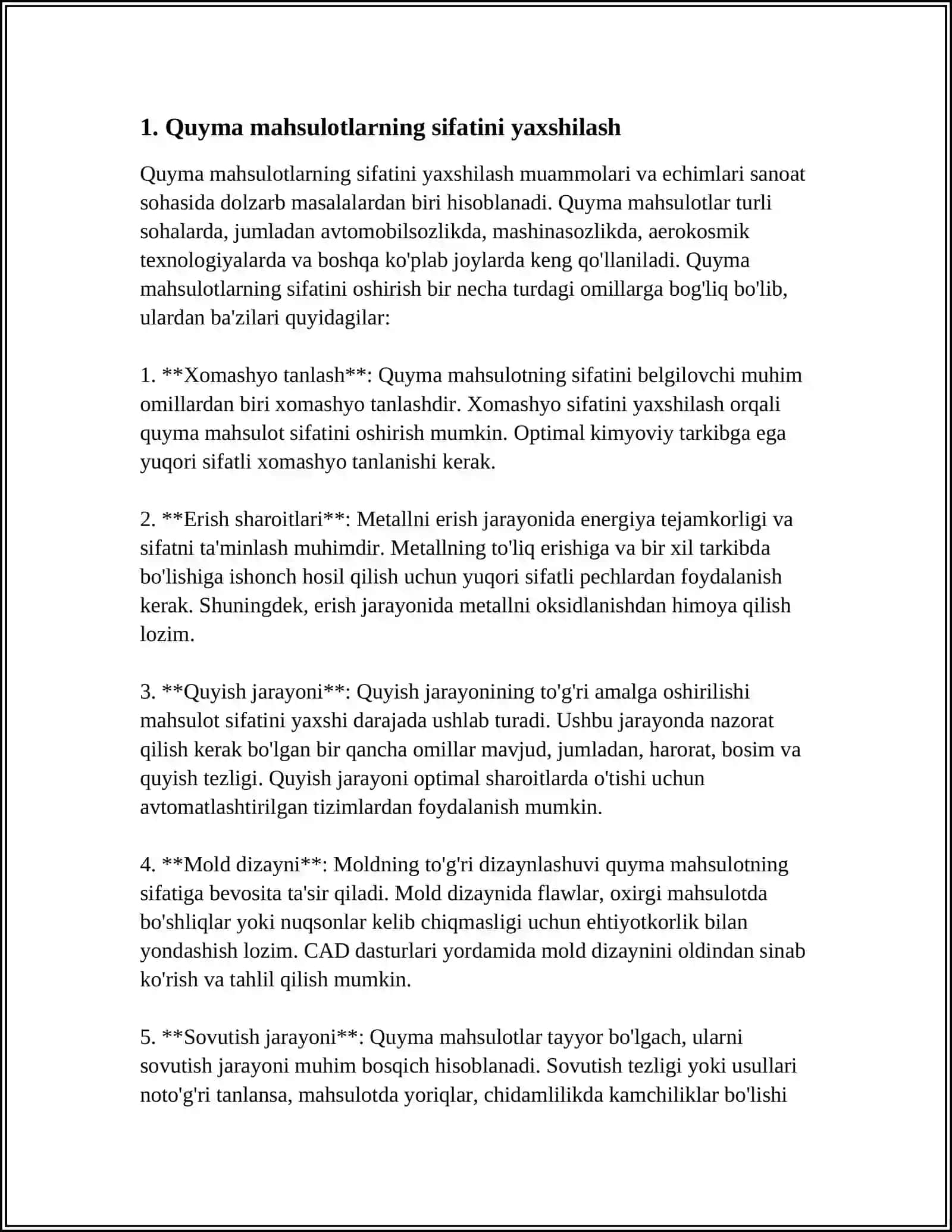 QUYMAKORLIK FANINING MASHINASOZLIKDAGI AHAMYATI 3