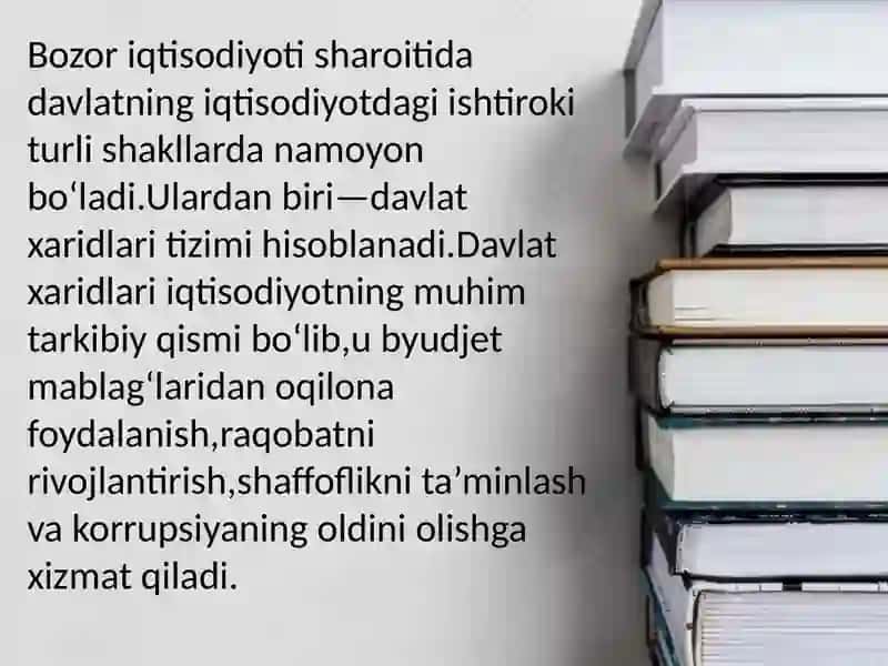 Davlat xaridlari tizimini takomillashtirish yo‘llari 3