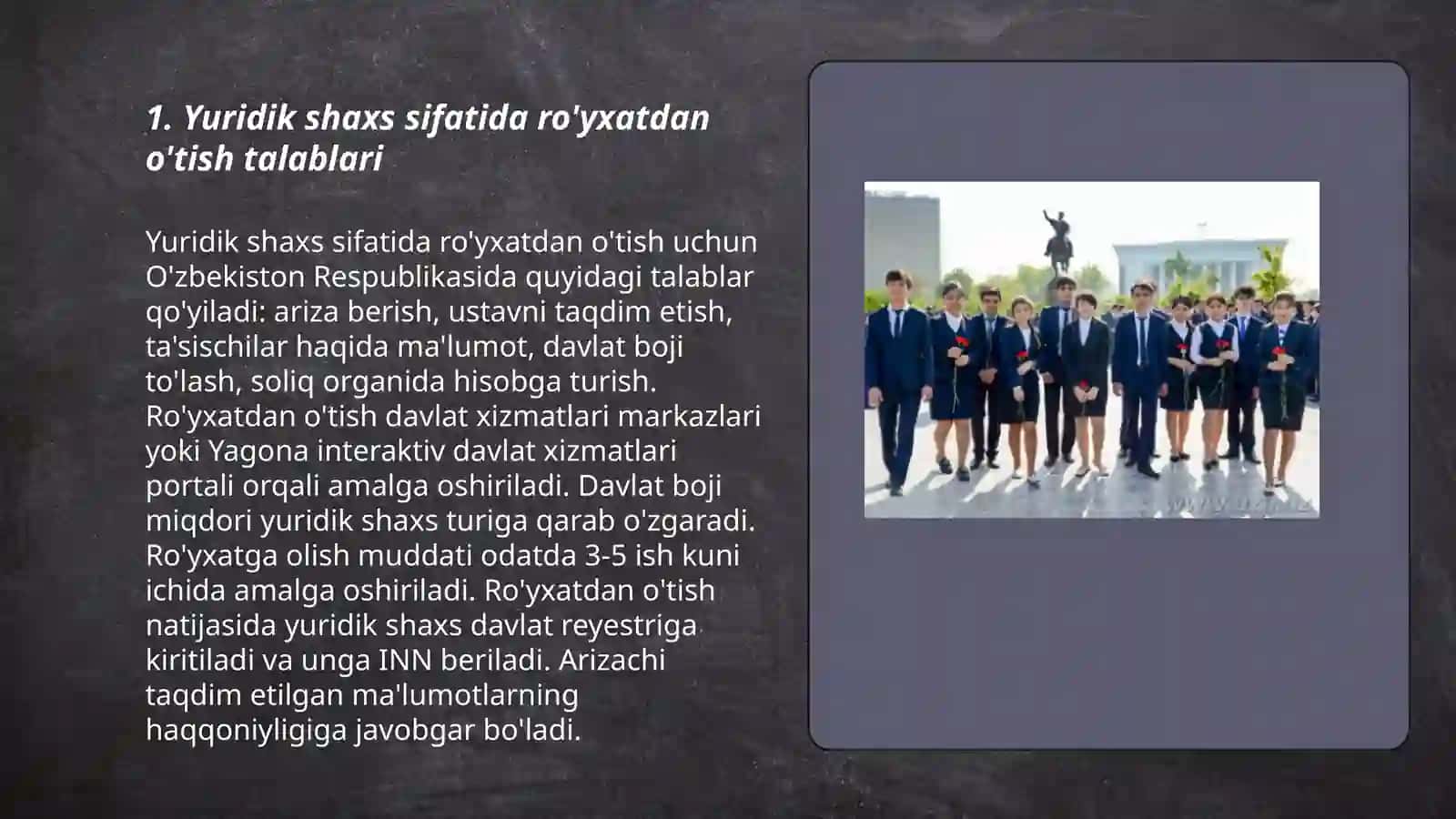 O’zbekistonda yangi korxonani tashkil etish asoslari 3