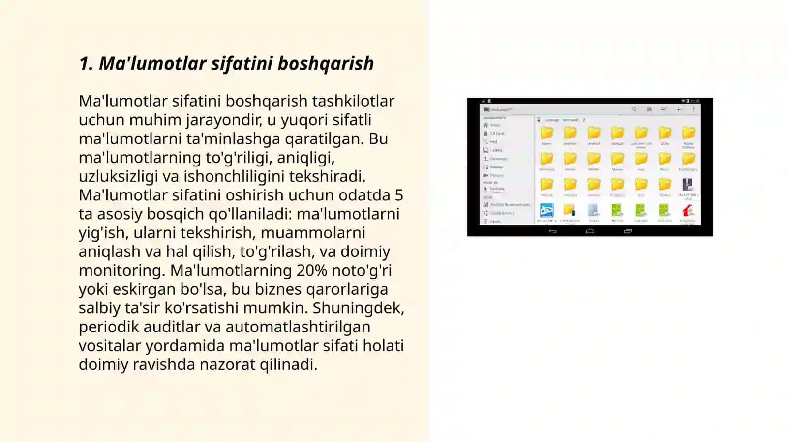 Data Governance: Ma'lumotlar sifati, xavfsizlik va konfidensiallik 3