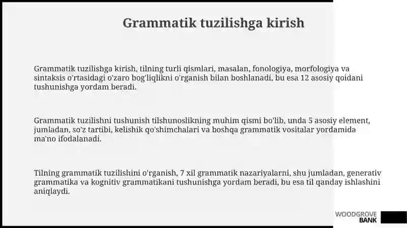 Grammatik tuzilishning asosiy yo'nalishlari 3