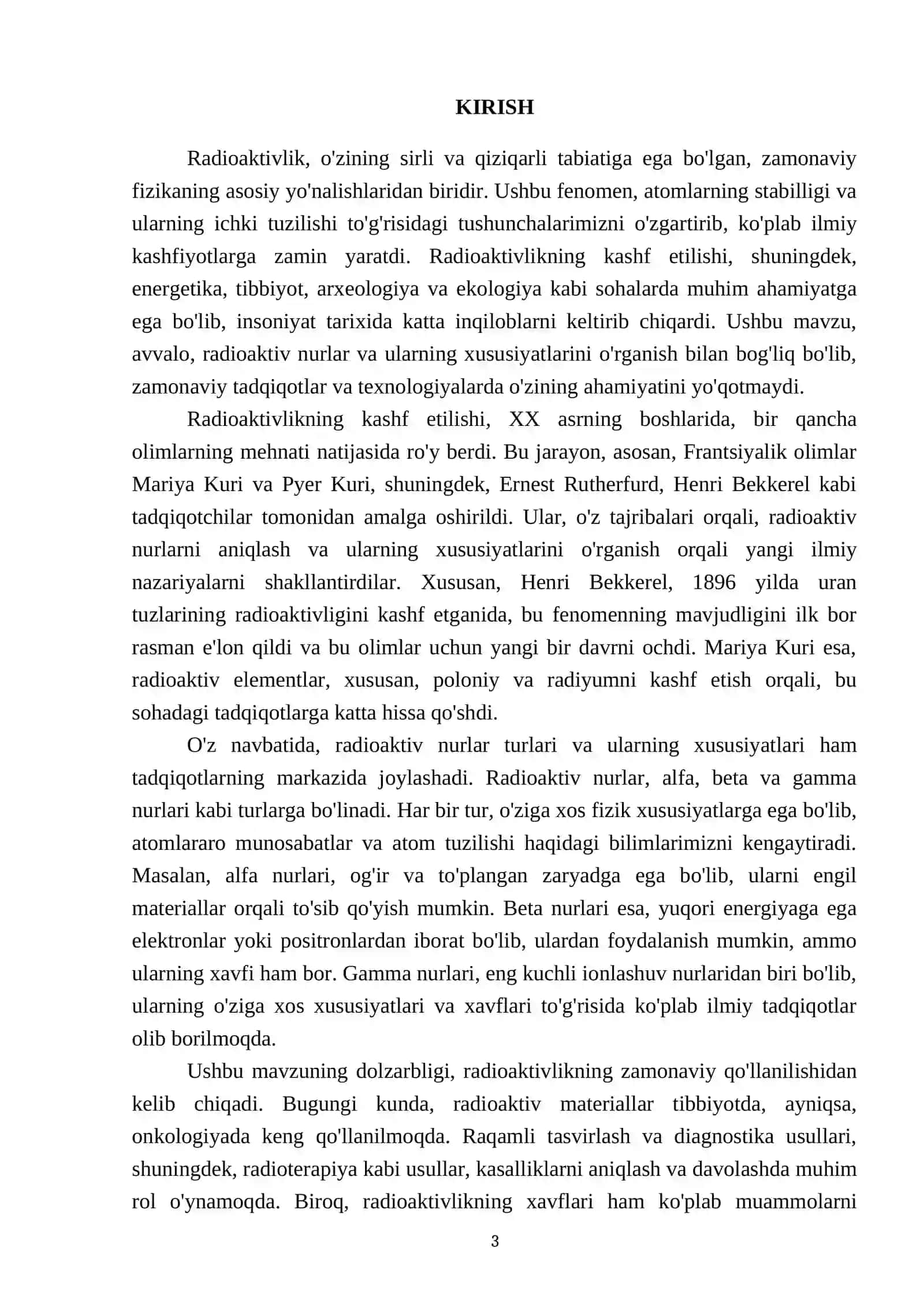 Radioaktivlikning kashf etilishi. Radioaktiv nurlar 3