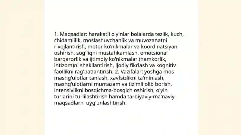 Harakatli o'yinlarni tashkil qilish va o’tkazish haqida ma'lumotlar to'plash 3