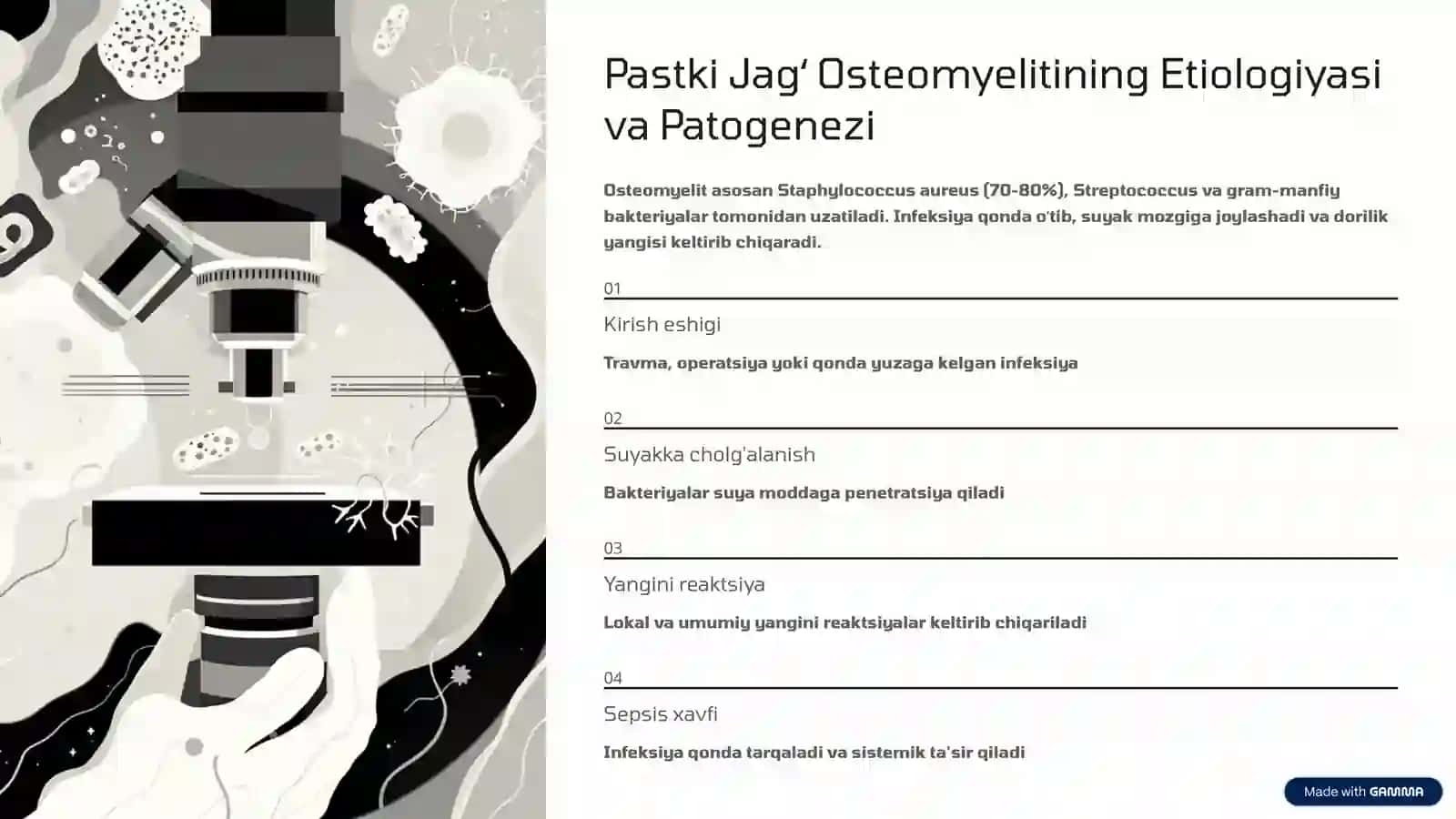 Pastki Jagʻ Osteomielitida boʻyin va Koʻks Mediastinit va Sepsis 3