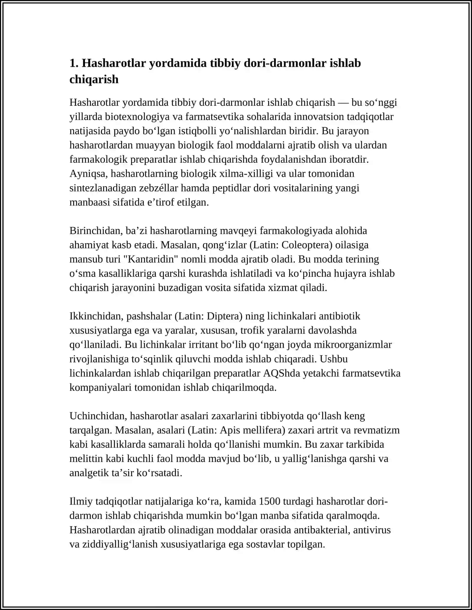 HASHAROTLARNING TIBBIYOTDAGI AHAMIYATI 3