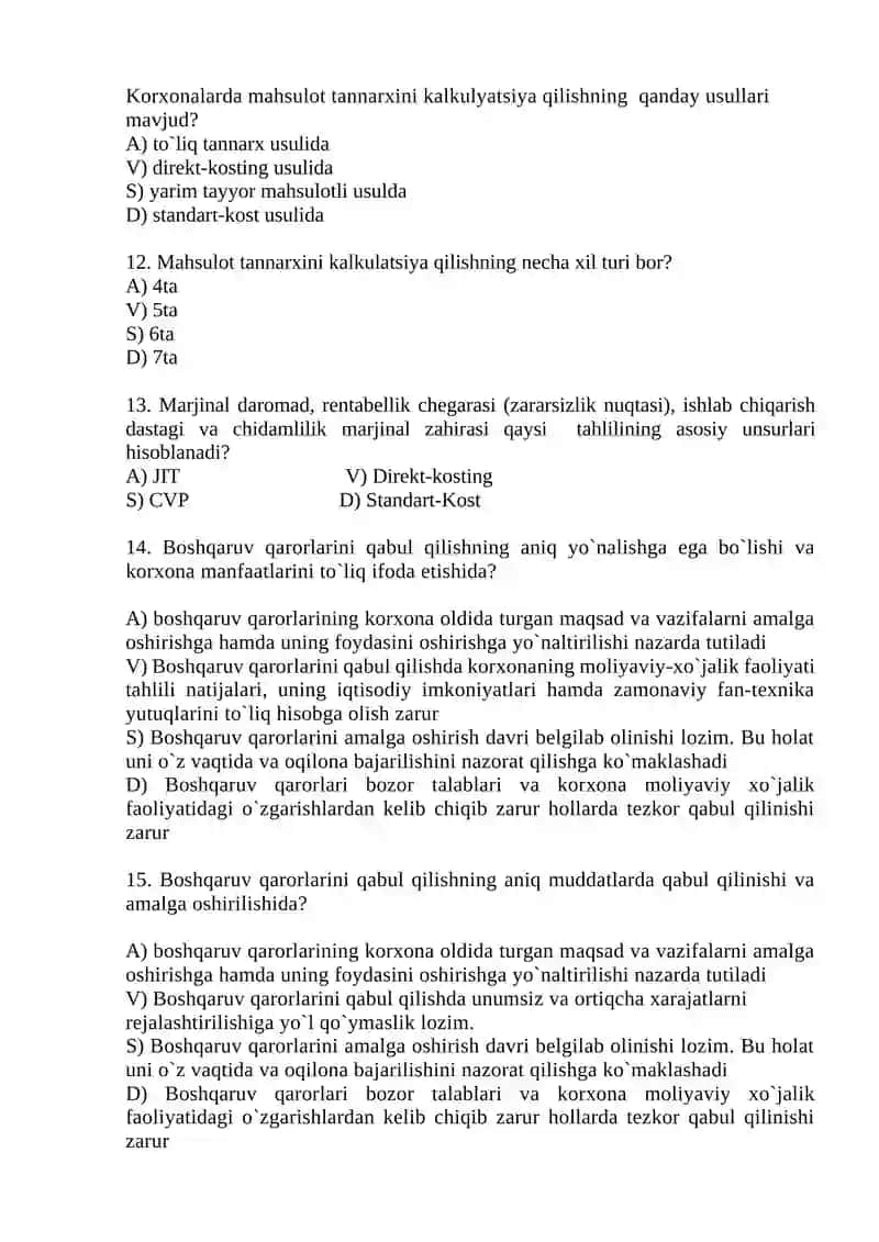 mikroiqtisodiyot test 3