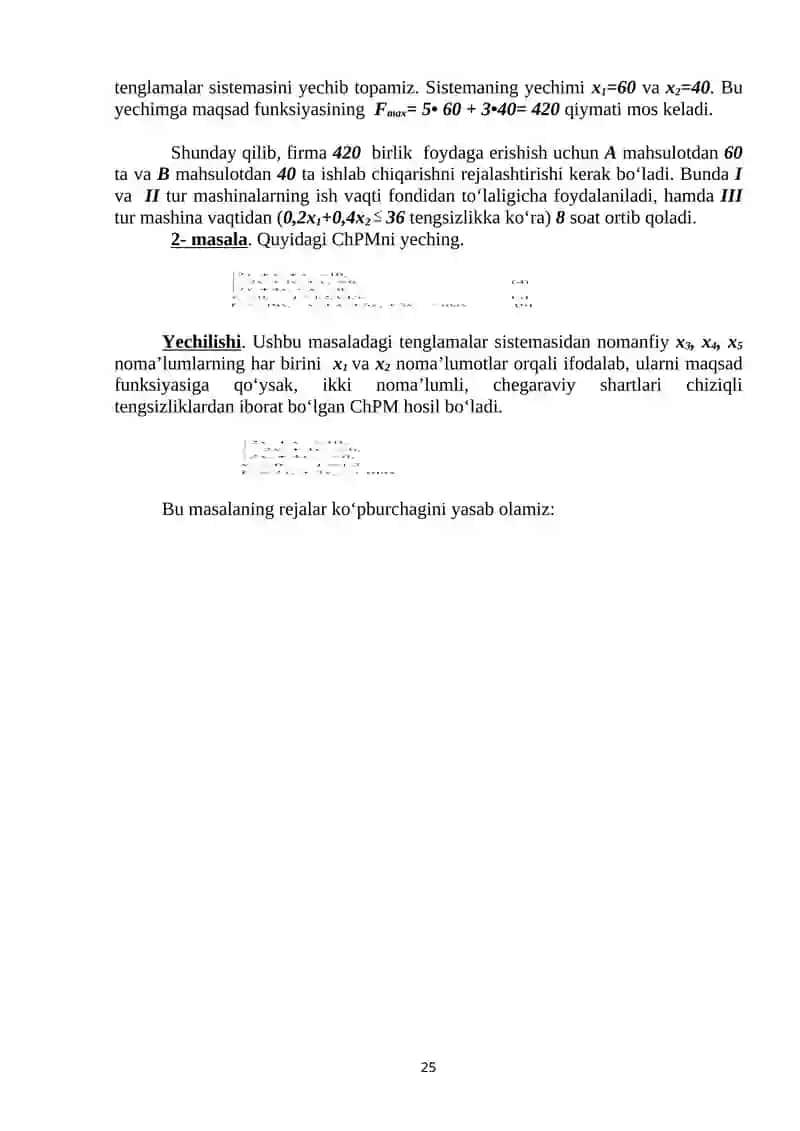 Chiziqli programmalaştirish masalalari 3