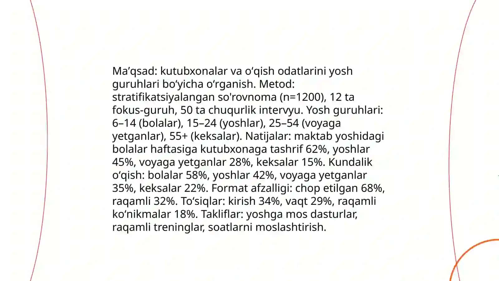 Kutubxonalar oʻqish buyucha sotsiologik tadqiqotlar 3