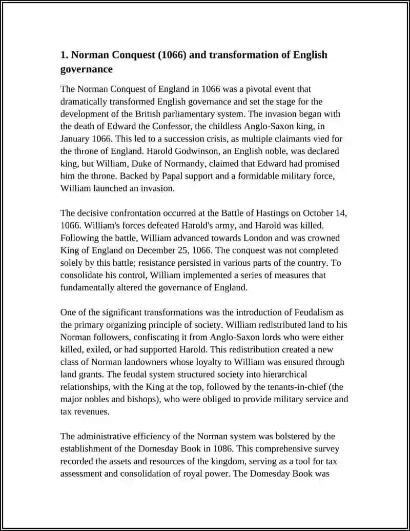NORMAN INVASION IN BRITAIN HISTORY OF BRITISH PARLIAMENT 3