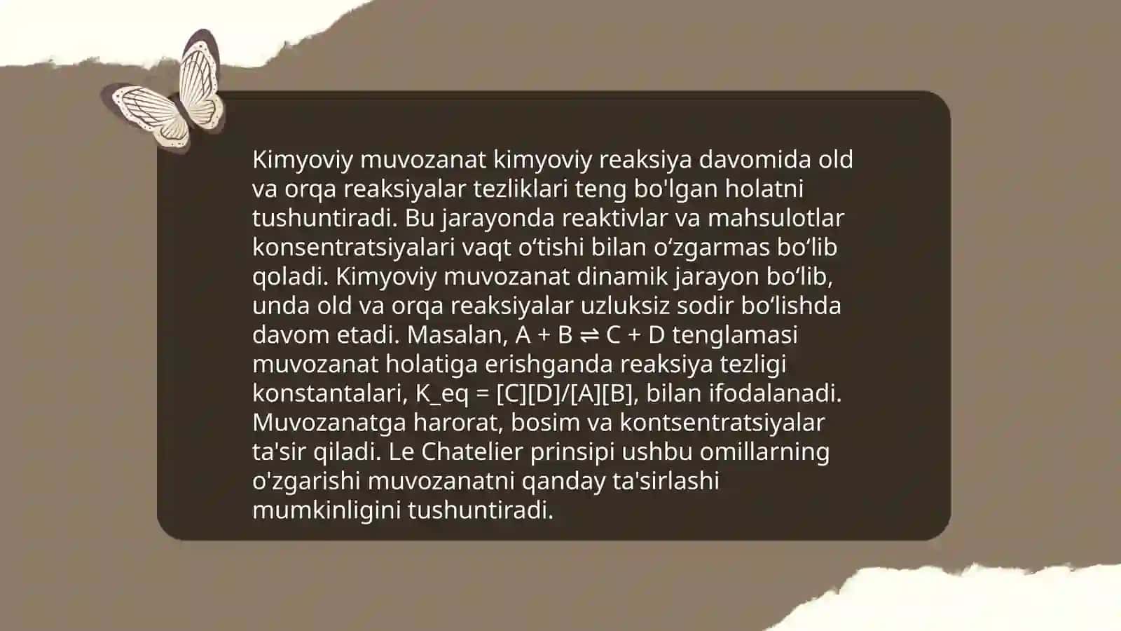 Kimyoviy muvozanatning asosiy turlari 3