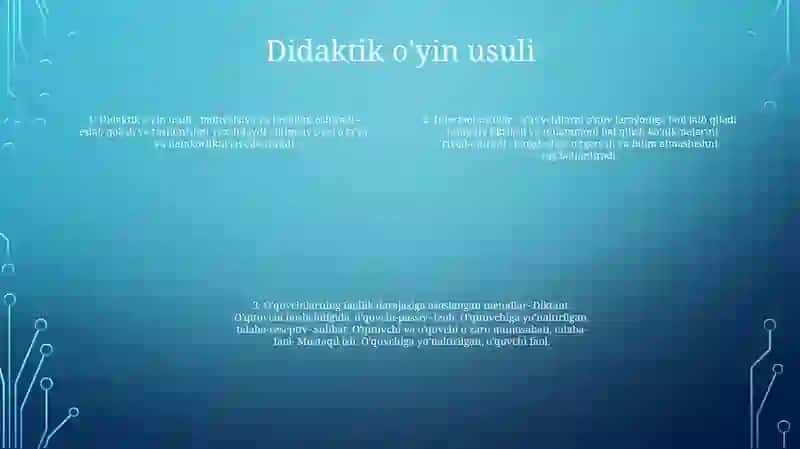 OʻQitishni Tashkil Qilishda Didaktik OʻYin Metodidan Foydalanish 3
