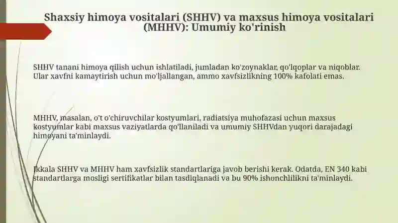 Shaxsiy himoya vositalari va maxsus himoya vositalari 3