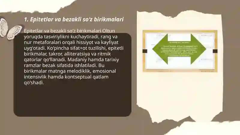 "Oltun yoruq" dagi so'z birikmalari 3