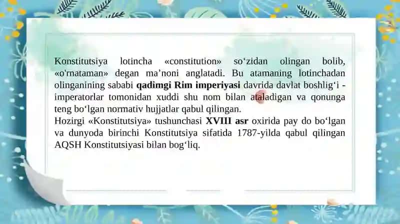 Yangi tahrirdagi Konstitusiyaning qabul qilinishi va unga bo’lgan hayotiy zarurat 3