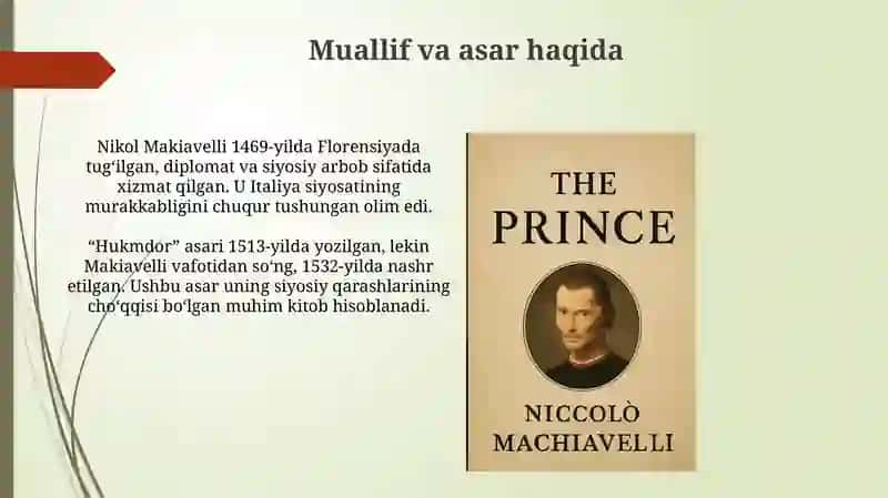 Makiavellining Xukmdor asari 3