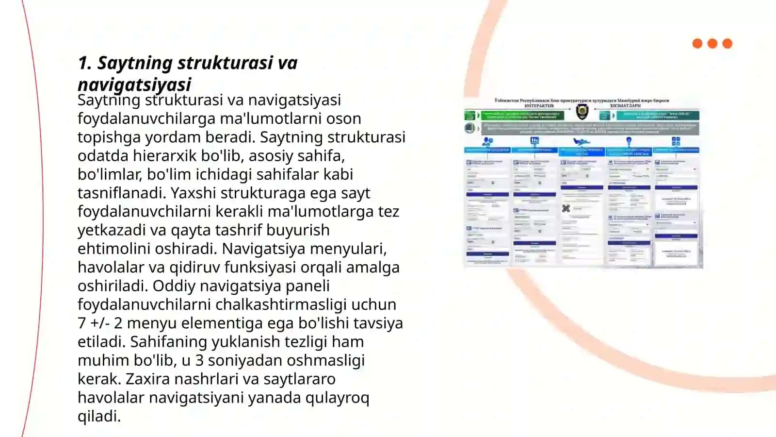 Ijro hokimiyati hududiy organining rasmiy sayti, veb saytga qo'yiladigan asosiy talablar 3