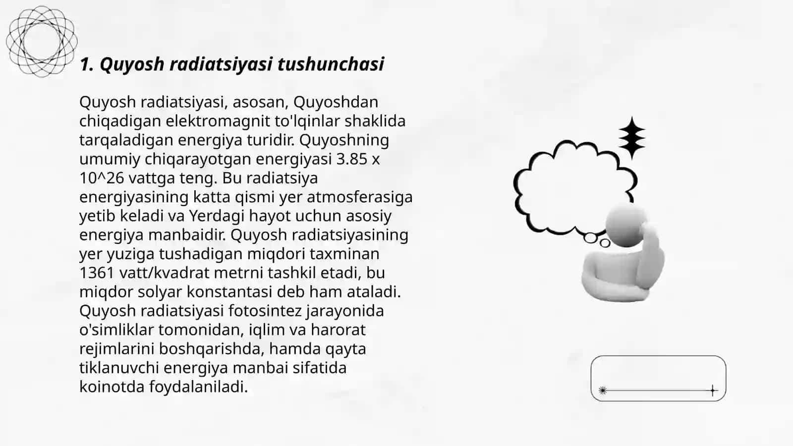 Quyosh radiatsiyaning turlari va ularni oʻlchash 3