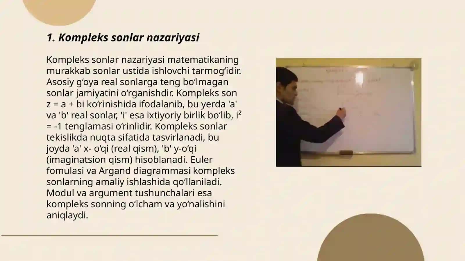 Kompleks sonlar nazariyasi 3