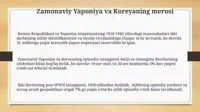 Zamonaviy Yaponiya va Koreyaning merosi 3