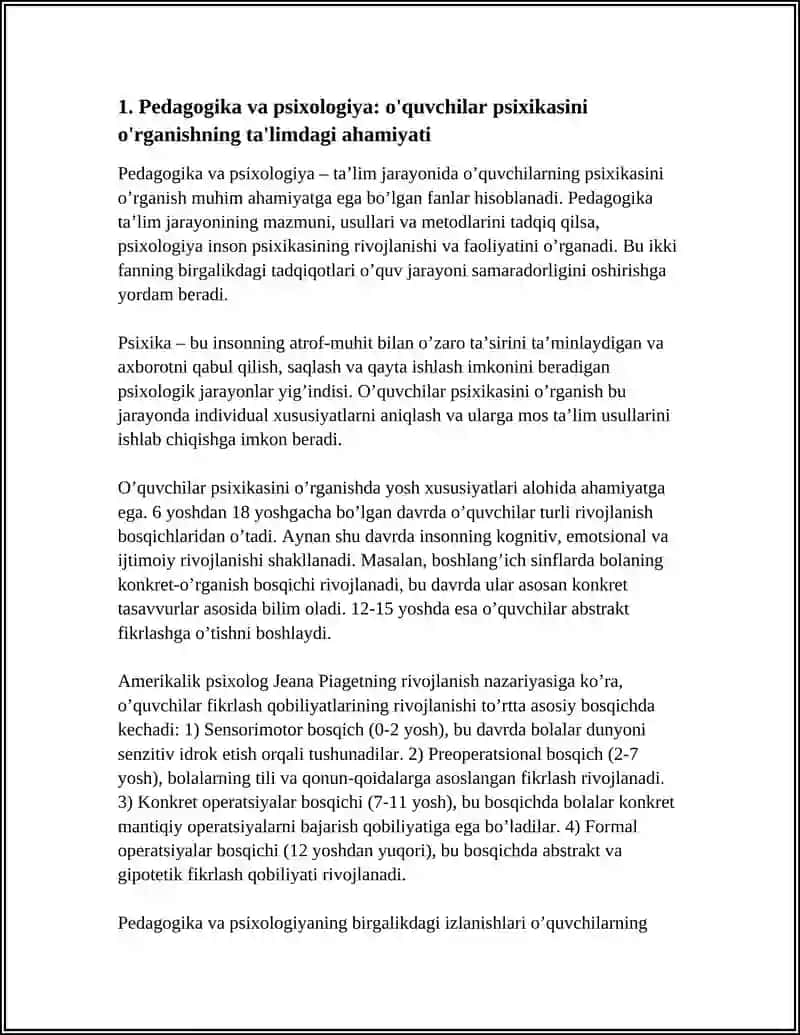 Mavzu: PEDAGOGIKA FANINING BOSHQA FANLAR BILAN ALOQADORLIGI 3