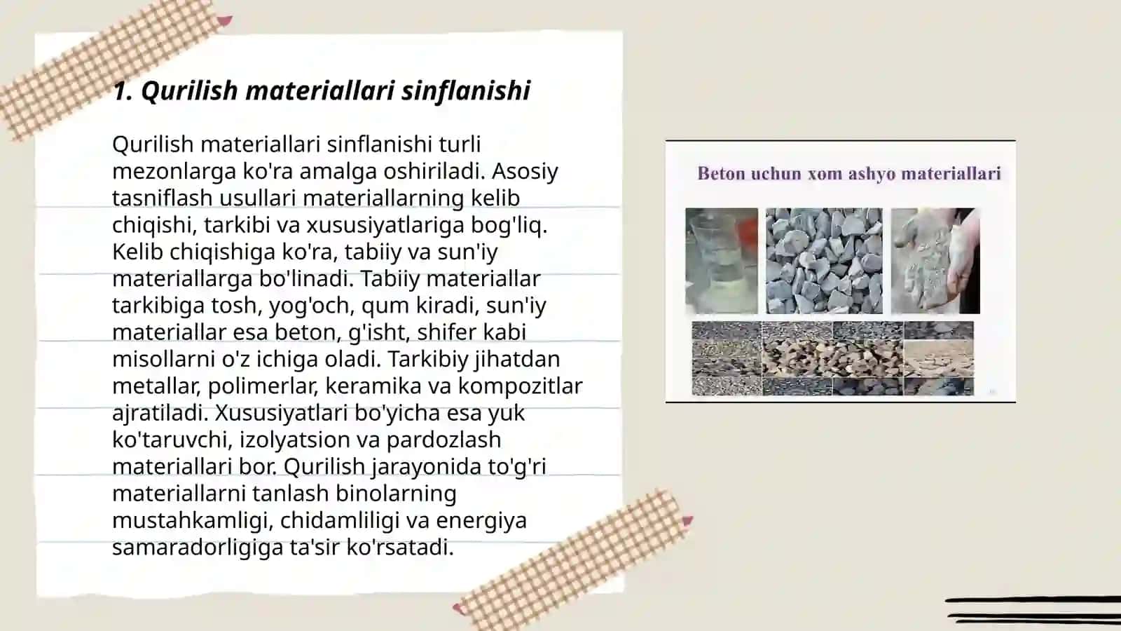 Qurilish materiallari turlari va ularning sinov usullari 3