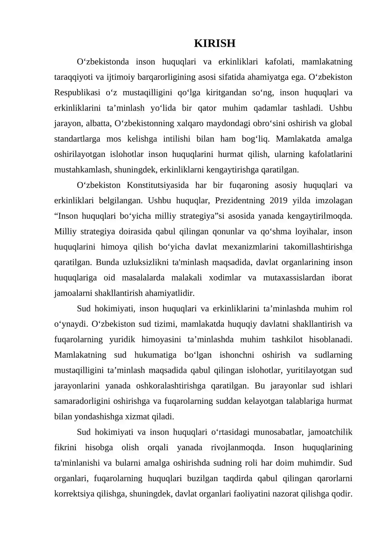 O’ZBEKISTONDA INSON HUQUQLARI VA ERKINLIKLARI KAFOLATI. SUD HOKIMIYATI 3
