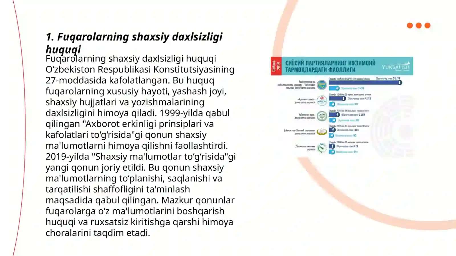 Fuqarolarning shaxsiy, siyosiy ijtimoiy, iqtisodiy, ma‘daniy va ekalogik huquqlari 3