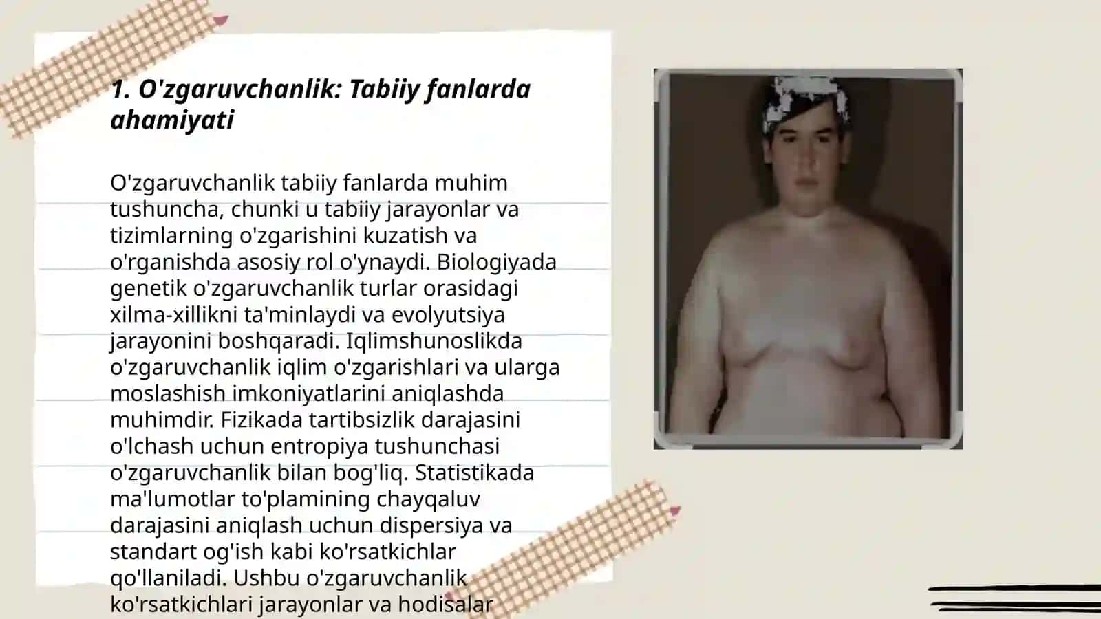 O'zgaruvchanlik: xillari va tibbiyotdagi 3