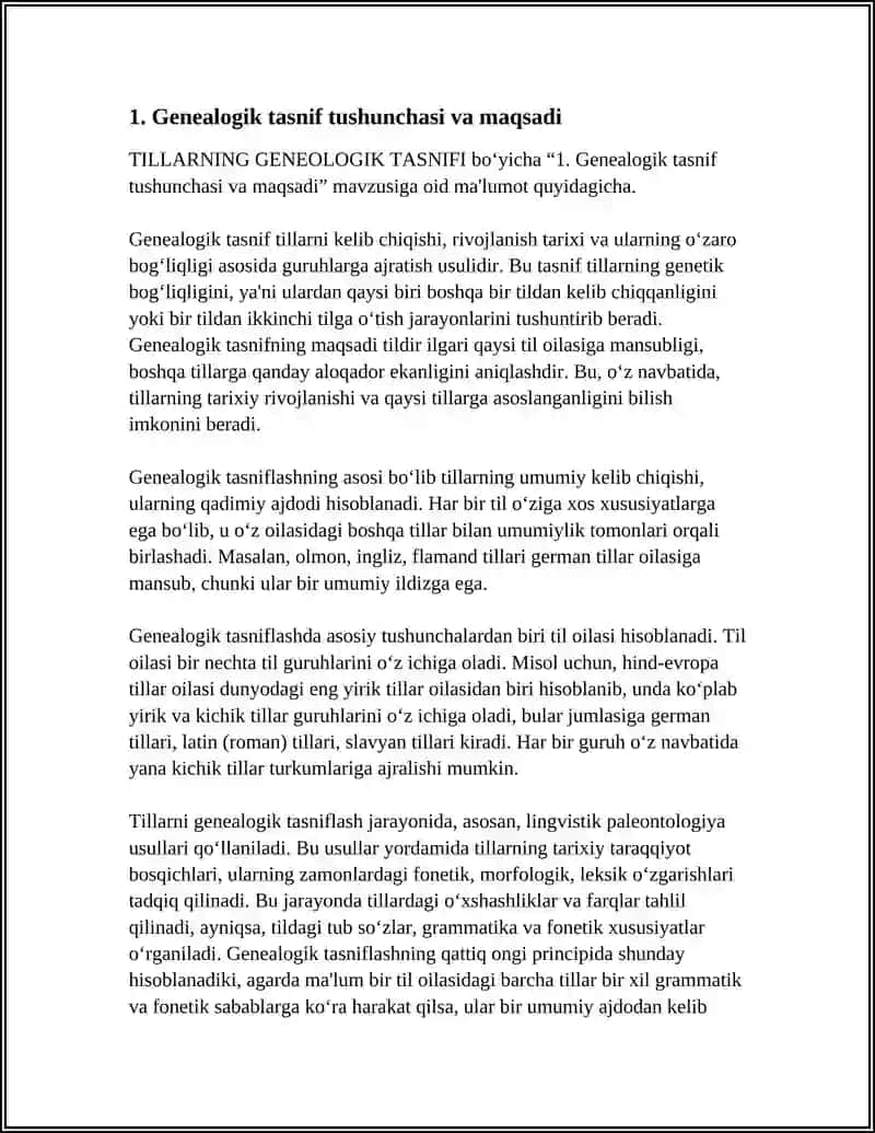 Genealogik tasnif 3
