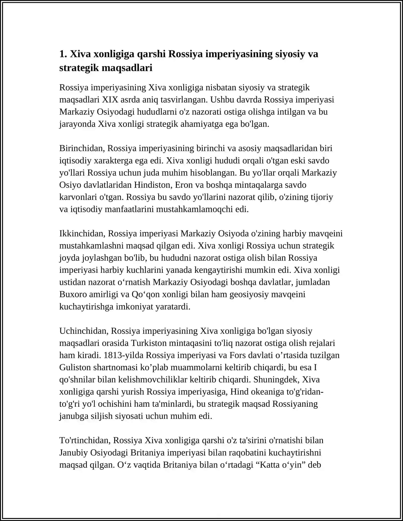 XIVA XONLIGINING ROSSIYA EMPIRIYASI TOMONIDAN BOSIB OLINISHI 3