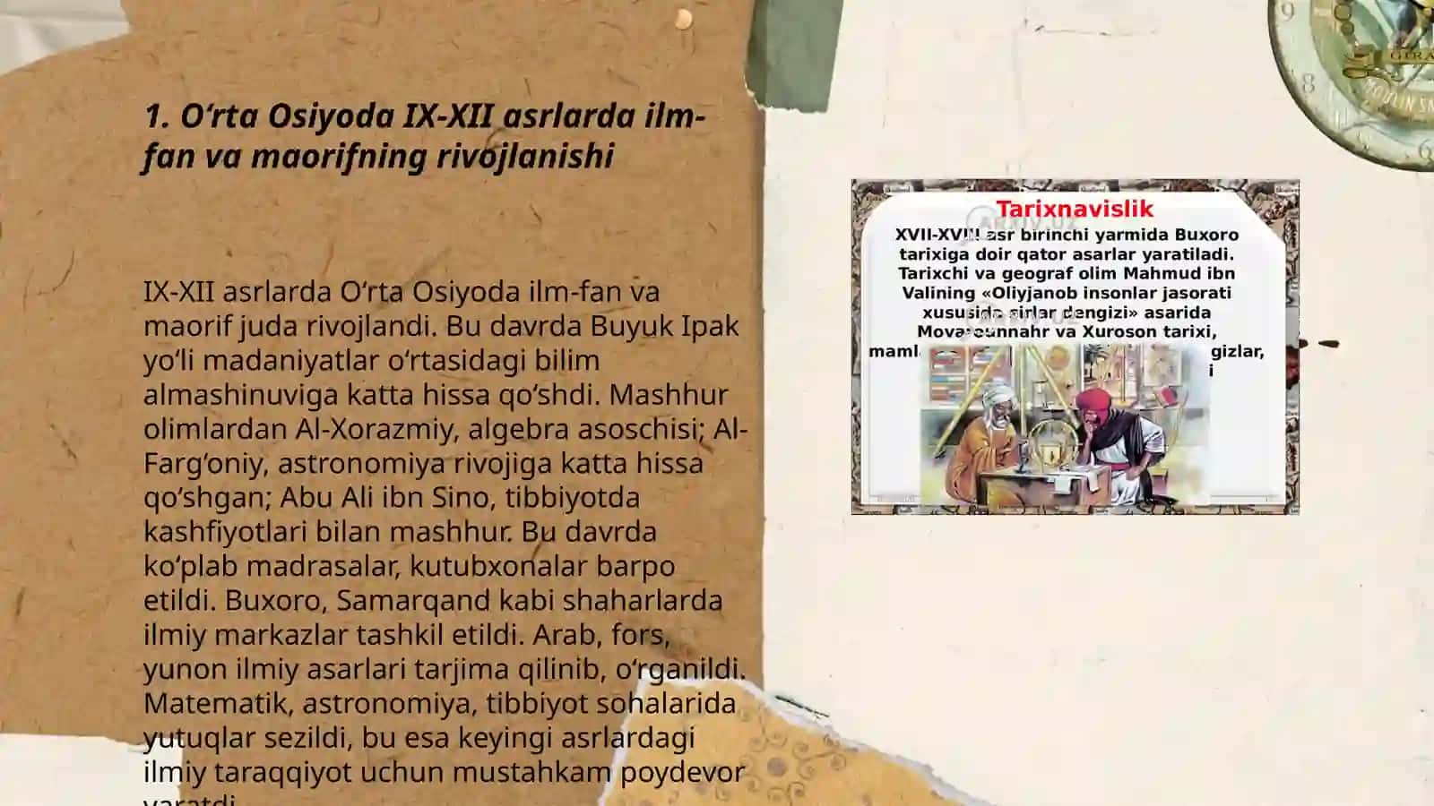 O‘rta Osiyoda IX-XII asrlarda ilm-fan va maorifning rivojlanishi 3