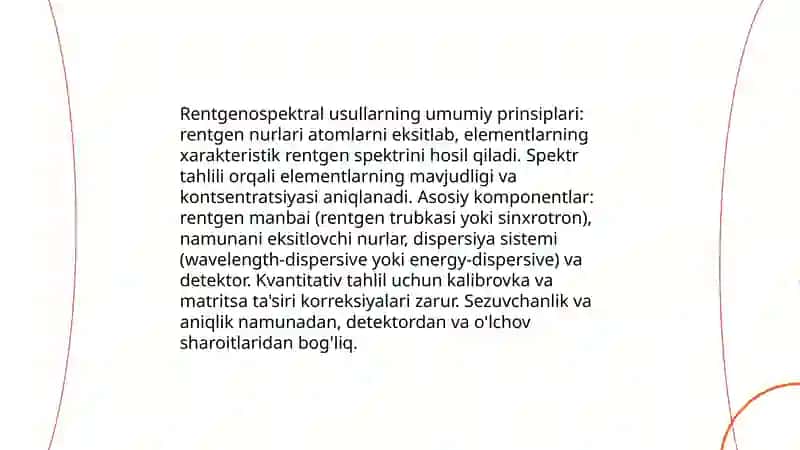 Rentgenospektral usullar. Luminescent tahlil 3
