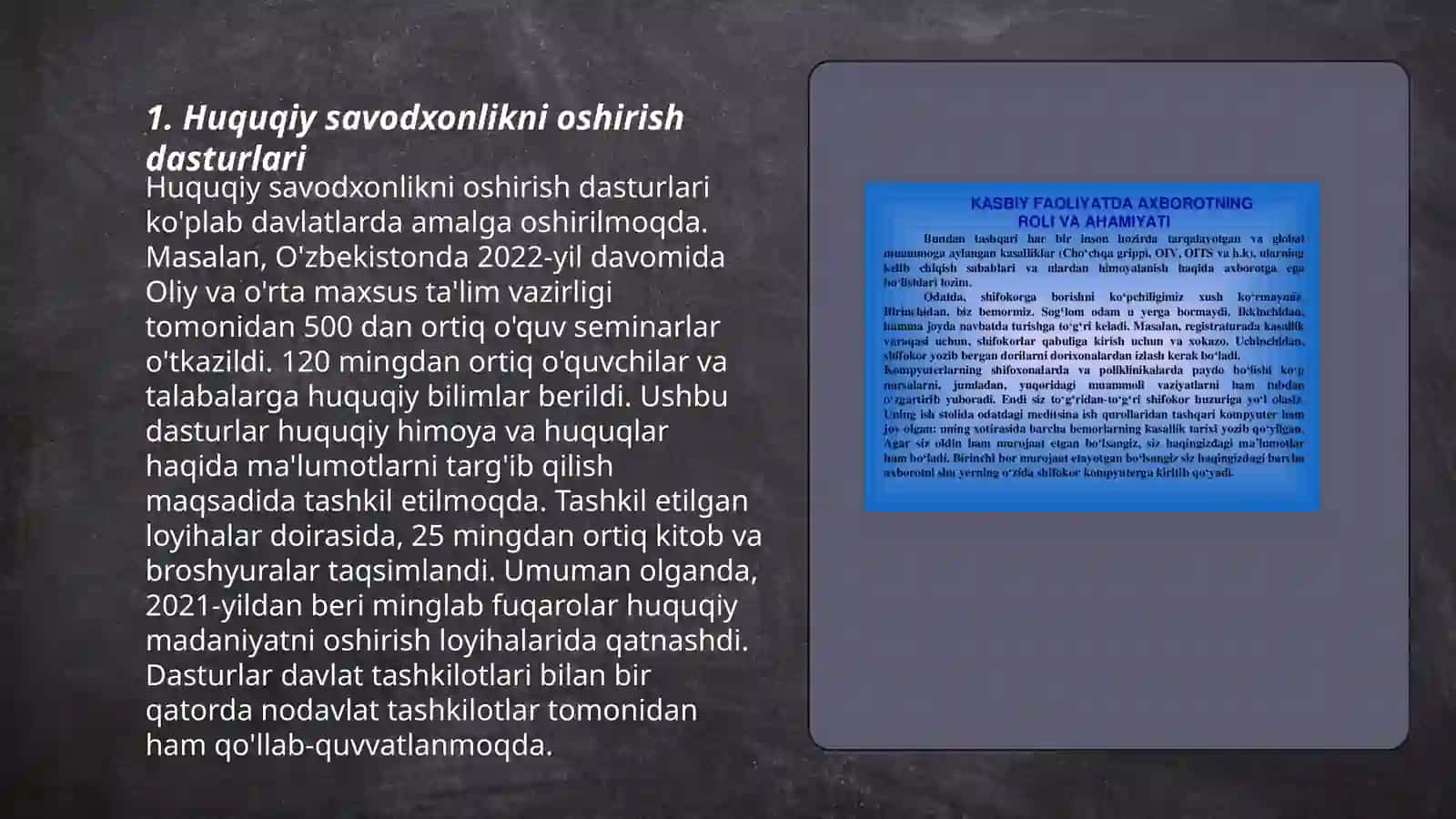 Huquqiy savodxonlikni oshirish dasturlari 3