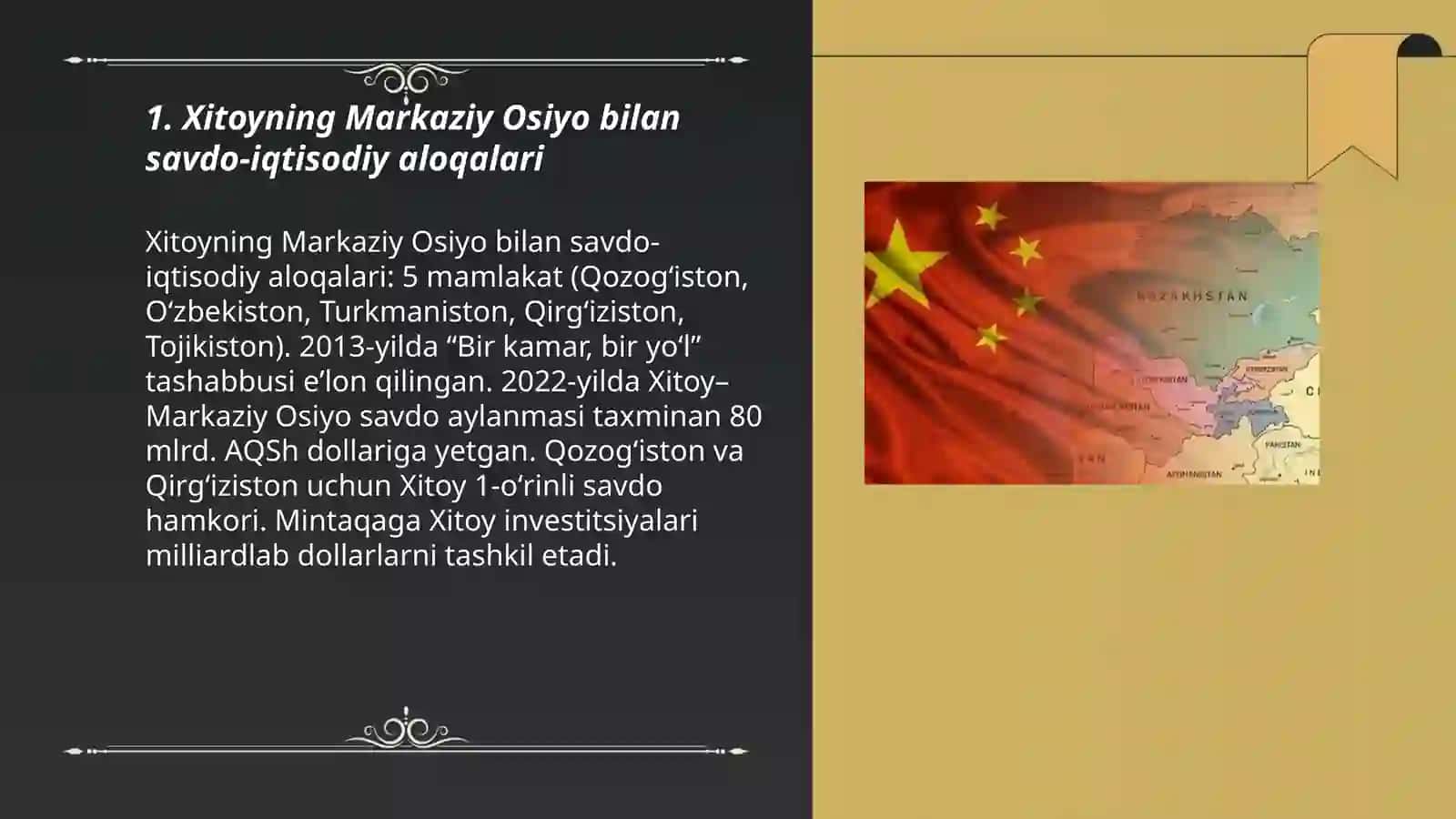 Xitoyning Markaziy Osiyodagi o'rni 3