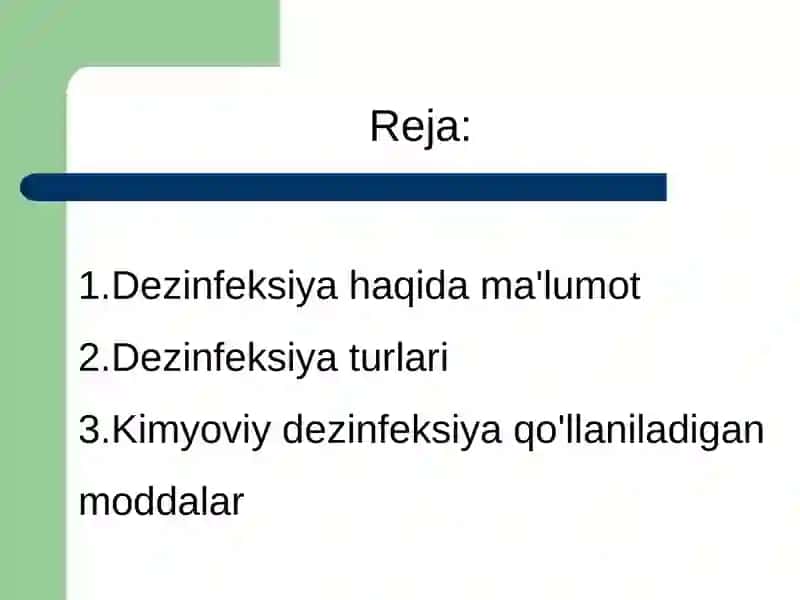 Dezinfeksiya uchun qo‘llaniladigan asosiy kimyoviy vositalar 3