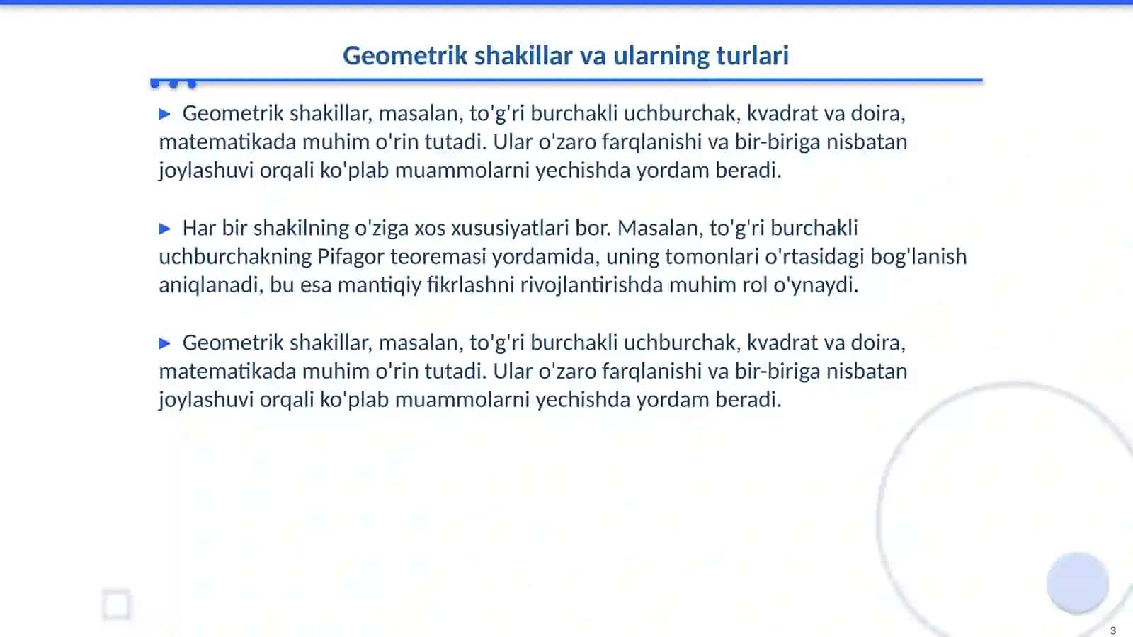 Geometrik shakillar orqali mantiqiy fikirlashni rivojlantirish 3