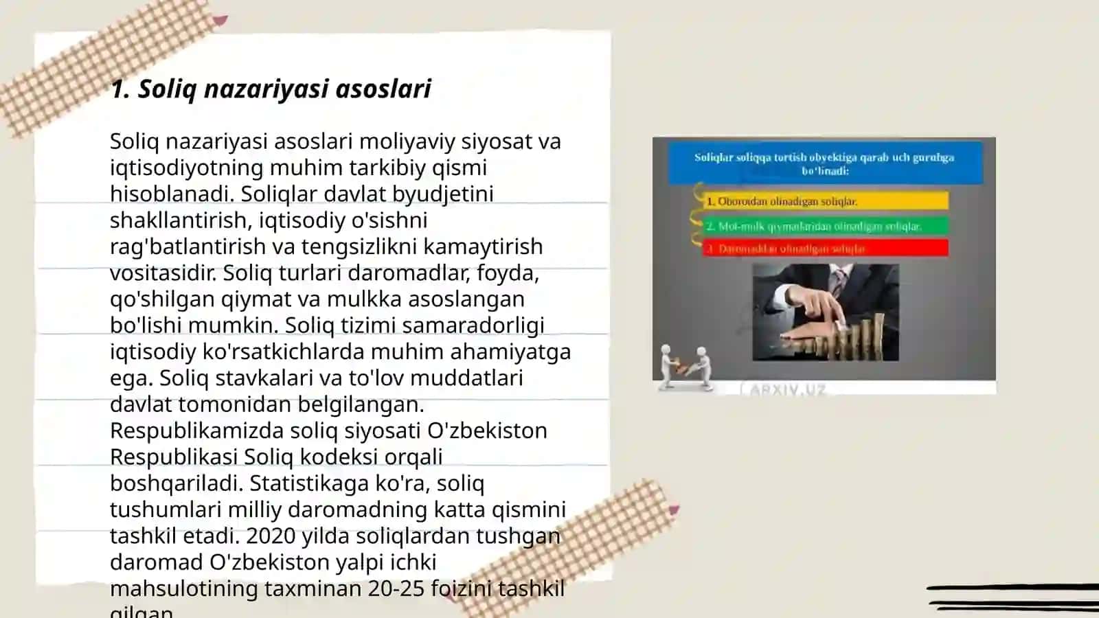 Soliq hisobi va hisobotlarining nazariy asoslari 3