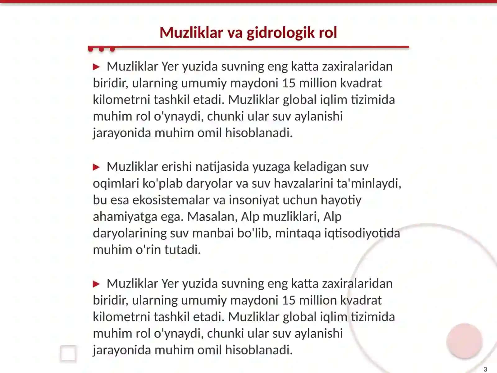 Muzliklar va ularning gidrologik ahamiyati 3