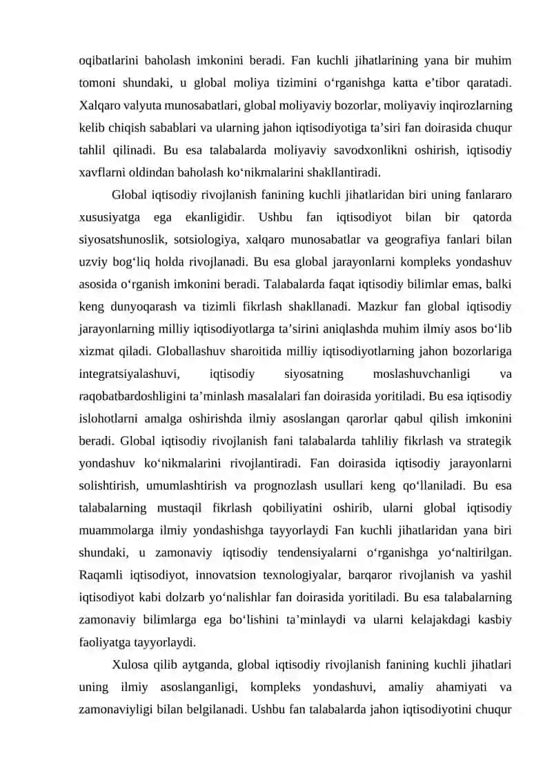 Globallashuvga oid fan 3