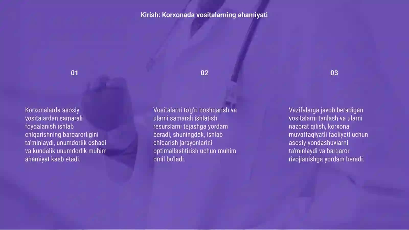 Asosiy vositalardan foydalanishning samaradorlik darajasini tahlili 3