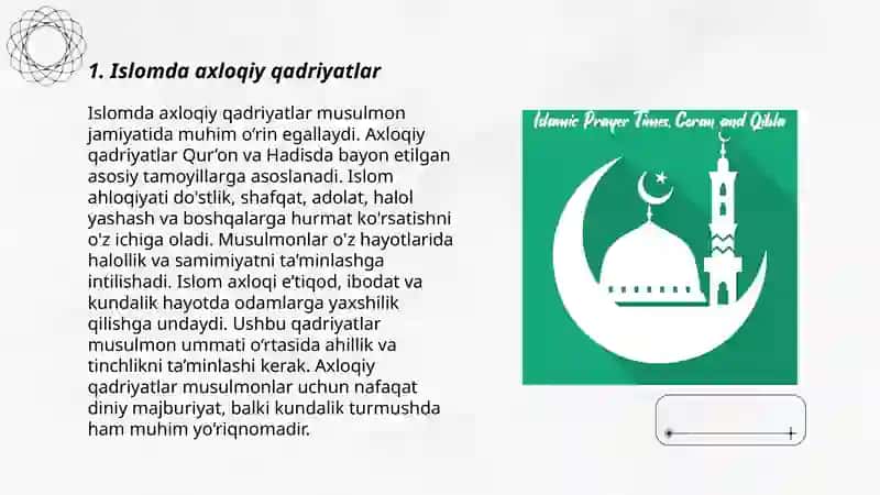 Islom dini qadriyatlari 3