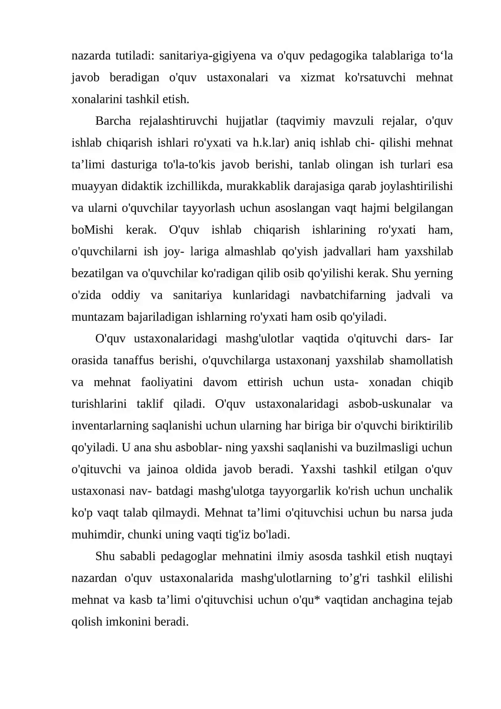 O‘QUV USTAXONASINI TASHKIL ETISH VA JIHOZLASH 3