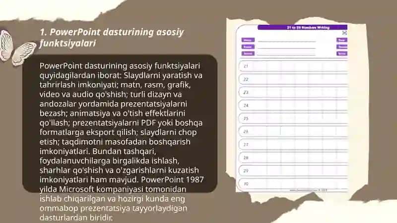PowerPoint ish oynasi va imkoniyatlari 3