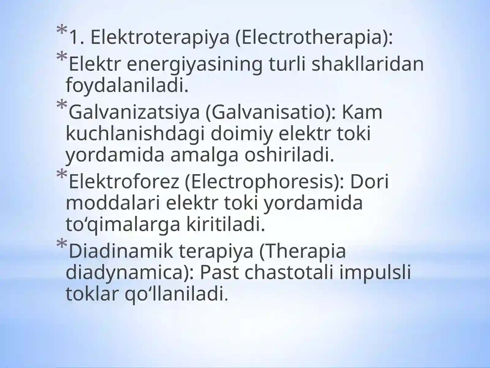 Oftalmologiyada qo‘llaniladigan fizioterapevtik davolash usullari 3