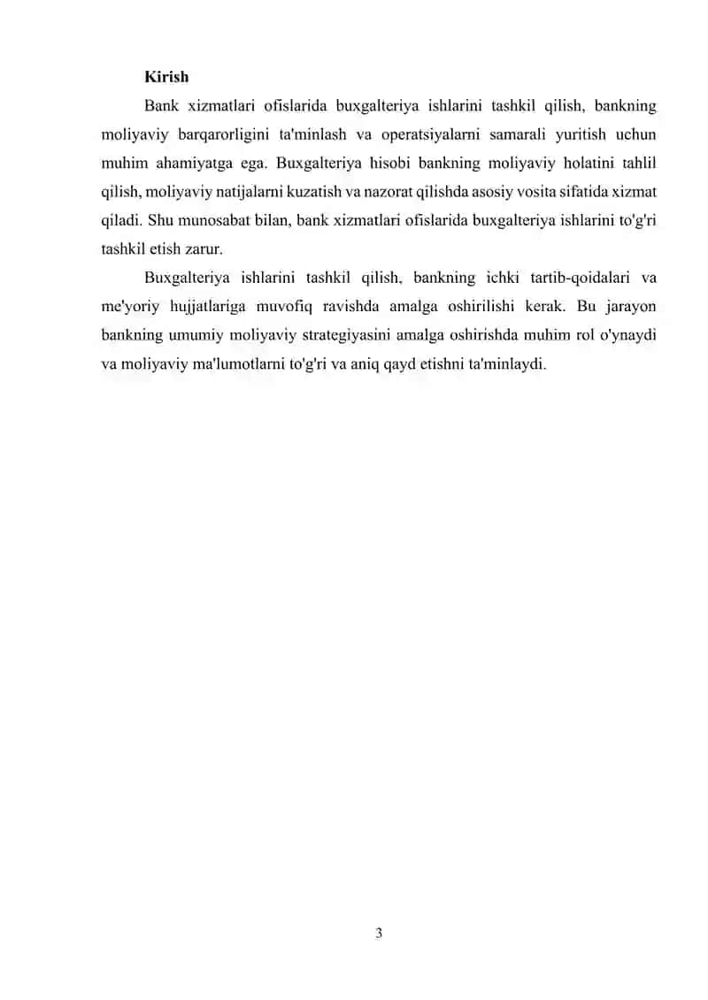 Bank xizmatlari ofislarida buxgalteriya ishlarini tashkil qilish asoslari 3