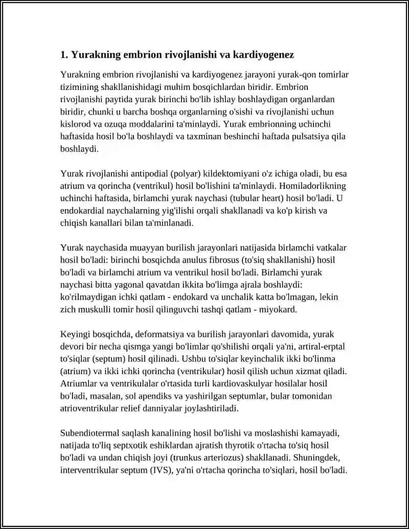 Yurak-Qon Tomirlar Tizimi va Rivojlanish Nuqsonlari 3