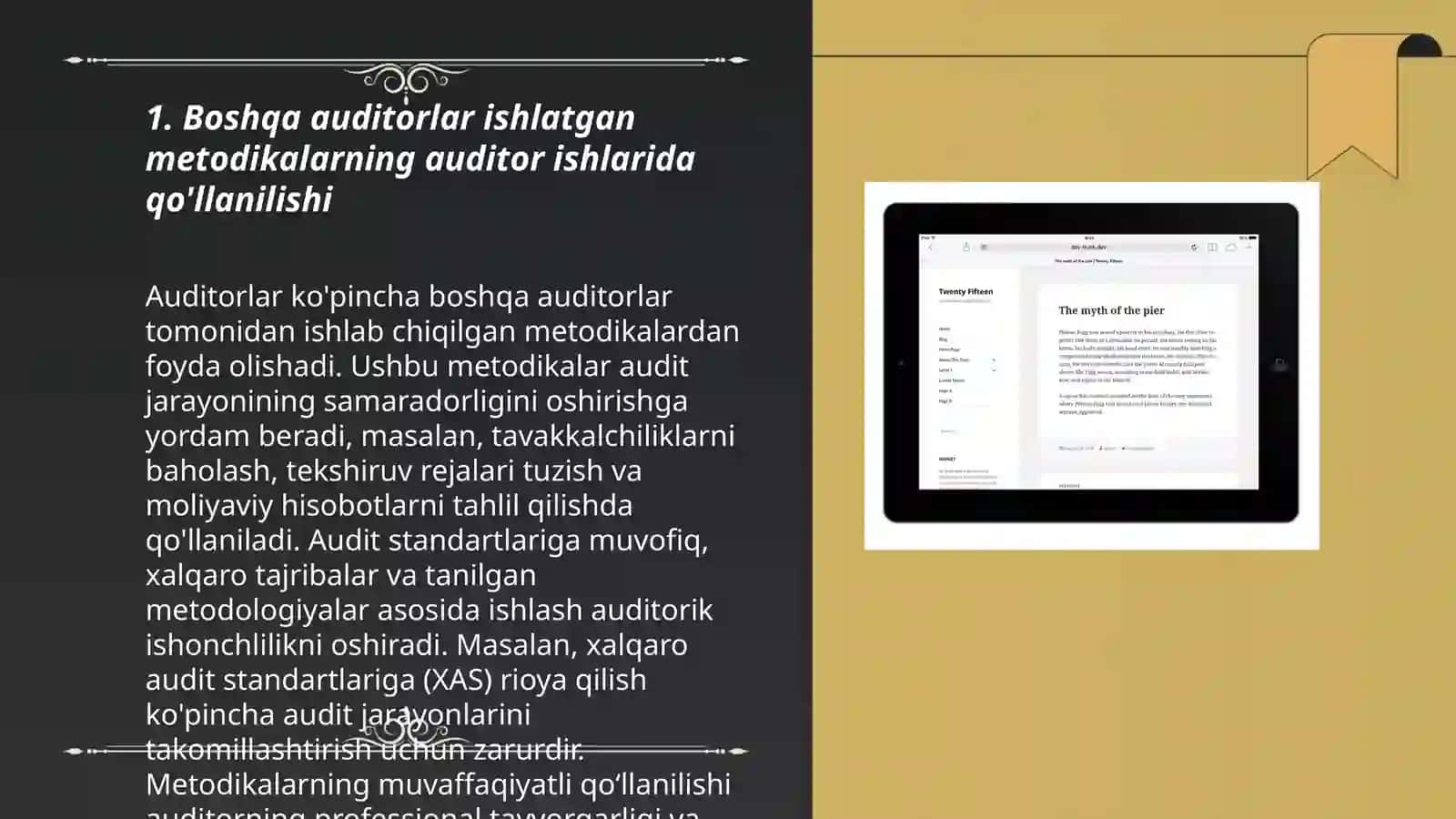 Boshqa auditorlar yoki ekspertlarning materiallaridan foydalanish 3