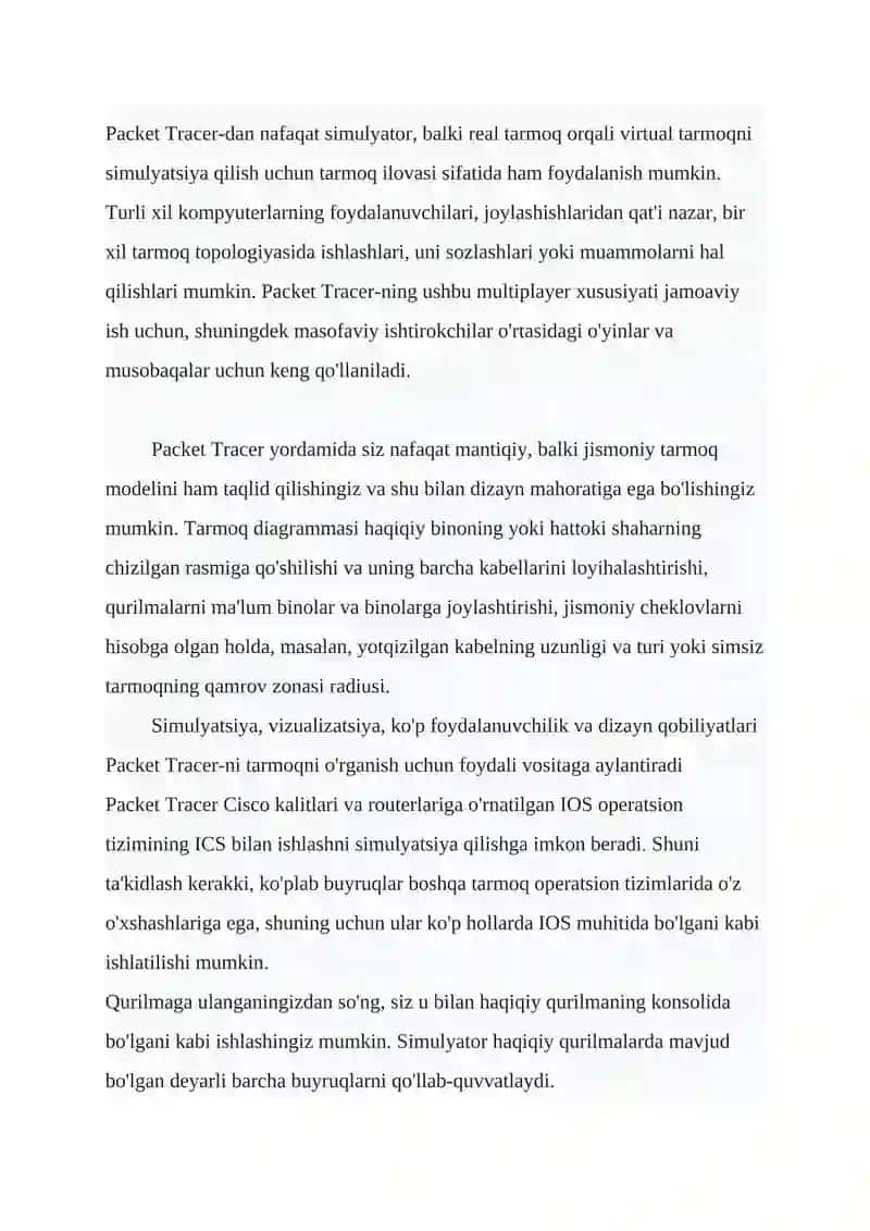 "VIRL: Virtual Internet Routing Lab va Cisco Packet tracer simulyatorlari" 3
